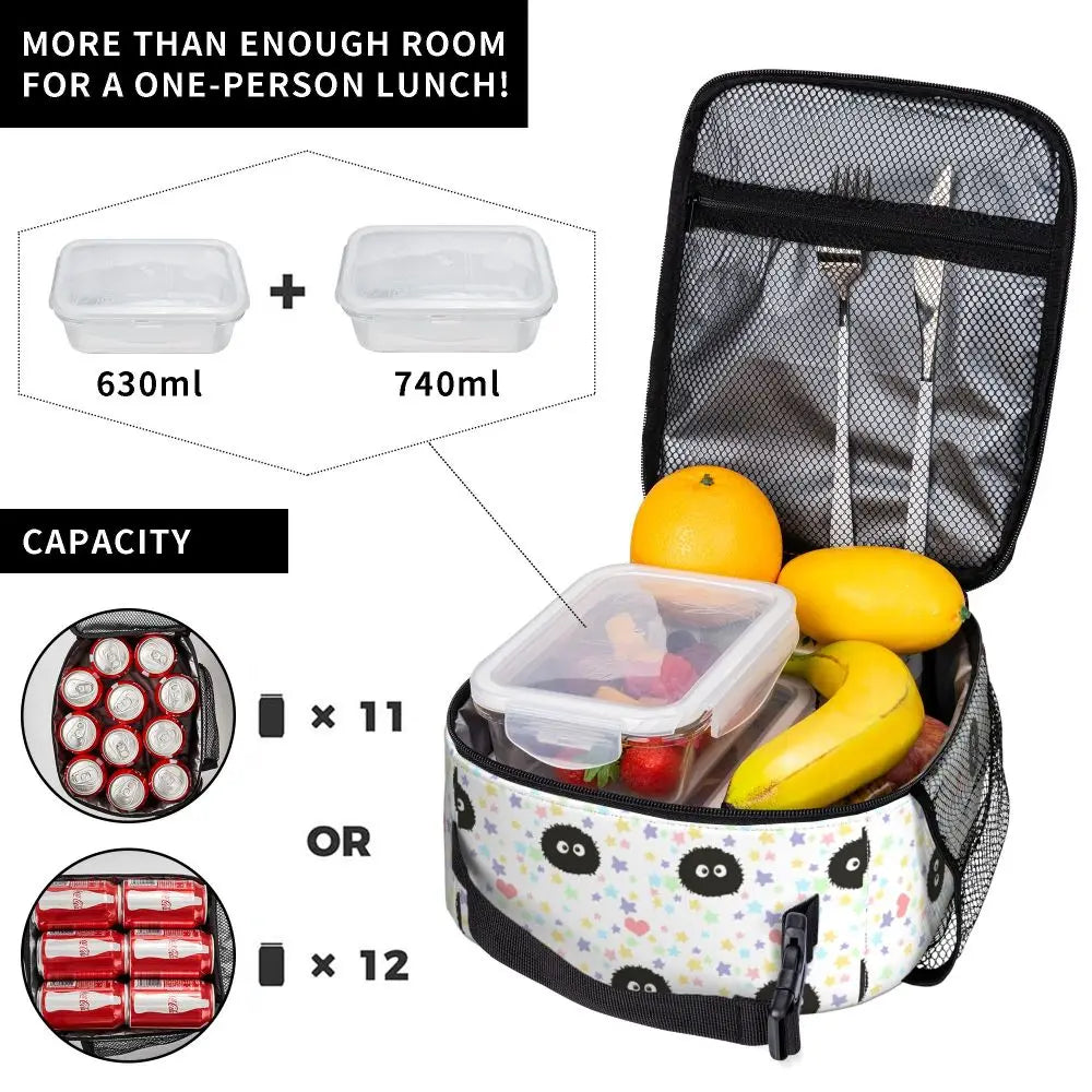 Totoro Miyazaki Anime Insulated Lunch Tote Bag – Portable Thermal Cooler for School & Office