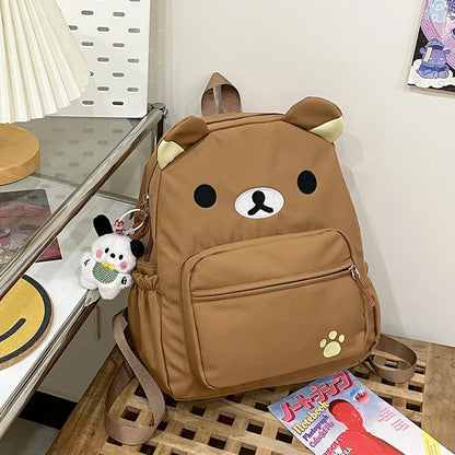 Rilakkuma Anime Backpack — Cute Relax Bear School Bag for Women, Girls & Boys, Outdoor Travel Rucksack Gift