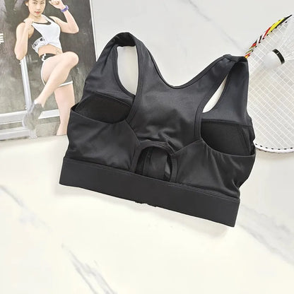 Women’s High Impact Front Zipper Sports Bra – Shockproof Quick Dry Yoga & Running Fitness Vest Gym Underwear Support Top