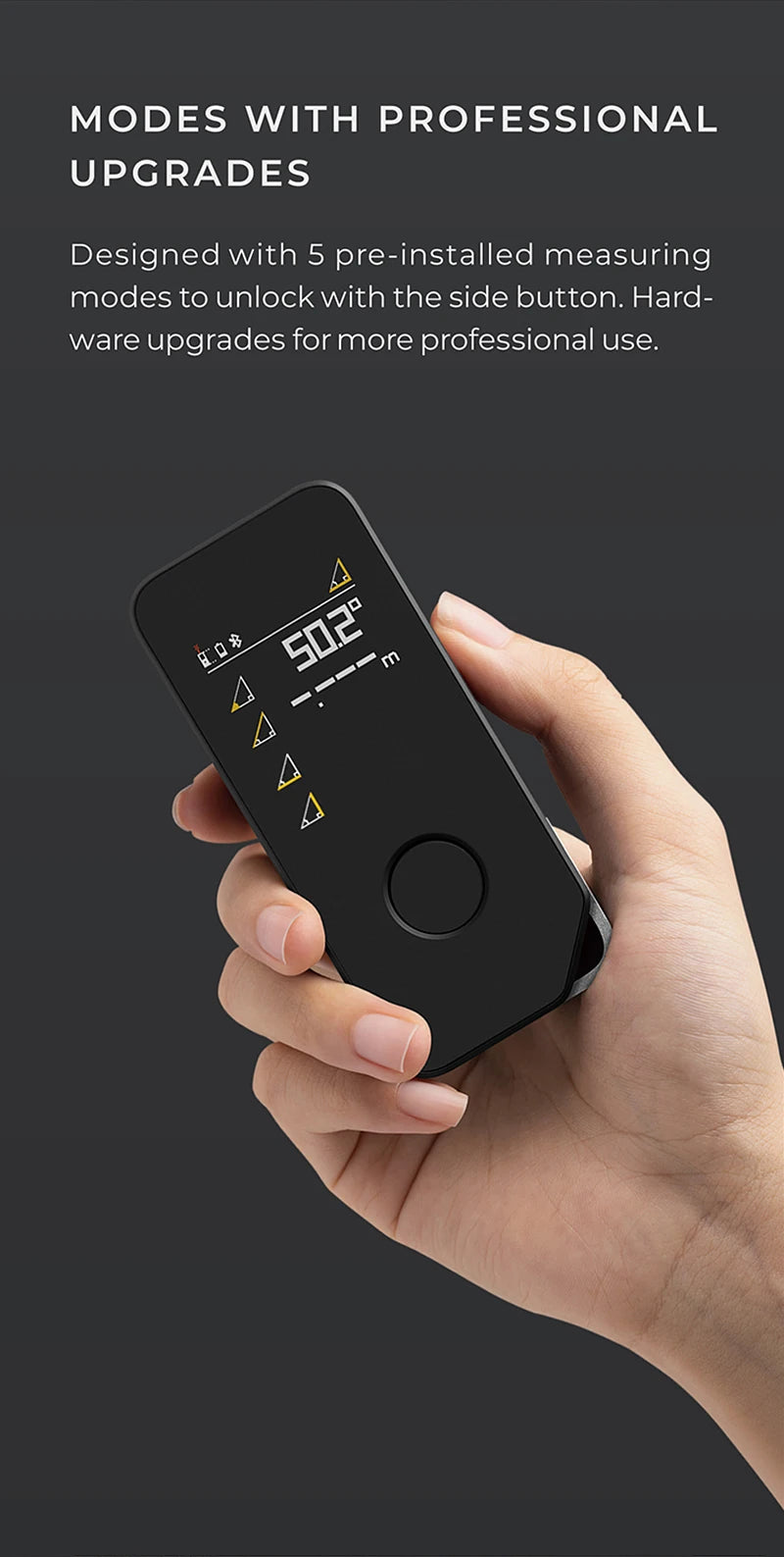HOTO Smart Laser Measure Pro – LED Display Digital Laser Tape, Rechargeable Rangefinder & Intelligent Measuring Tool