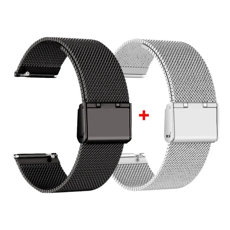 22mm/20mm Metal Watch Strap – Compatible with Garmin Vivoactive 3/4/5, Forerunner 245/645/745/965, Venu 2/3, SQ2 Music