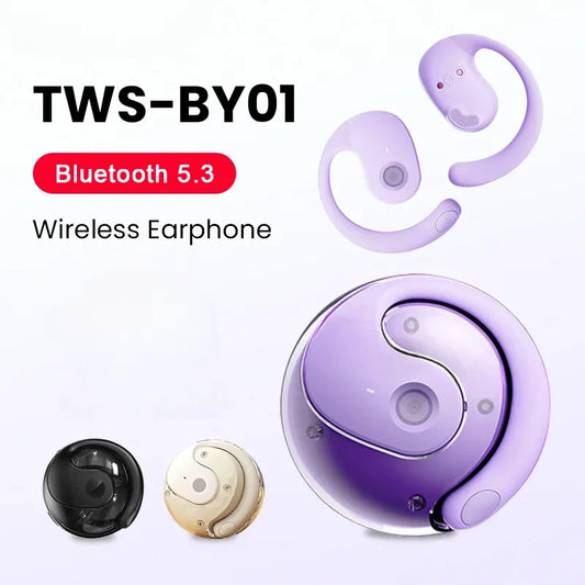 OWS Wireless Bluetooth Headphones — Smart Touch Sports Earbuds, HiFi Stereo, Waterproof with Mic for Phone