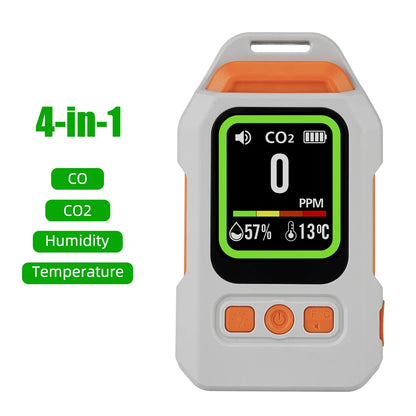 Yieryi 3-in-1 CO Gas Leak Detector - Portable Carbon Monoxide Alarm with Flashlight, Temperature & Humidity Meter for Indoor Use