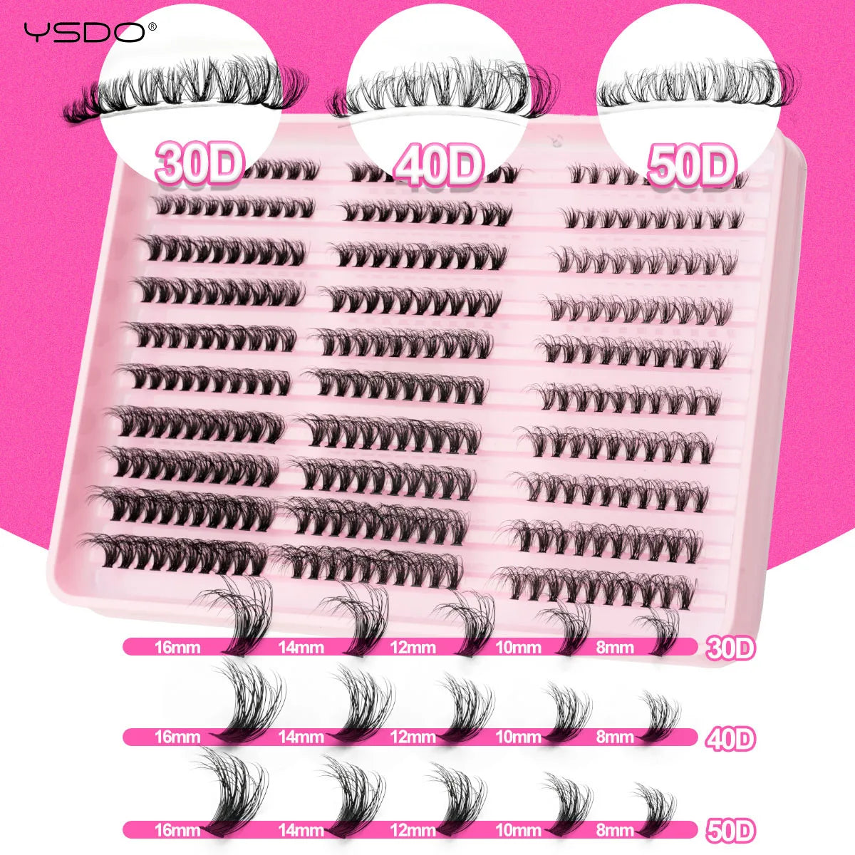 YSDO Premade Volume Fans Eyelash Extensions – 10/14 Rows Natural Mink Individual Cluster Lashes for Makeup