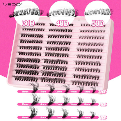 YSDO Premade Volume Fans Eyelash Extensions – 10/14 Rows Natural Mink Individual Cluster Lashes for Makeup