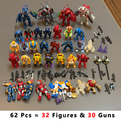 Mega Construx Lot – Master Chief, Elite, Grunt & MOTU He-Man Figures with Weapons