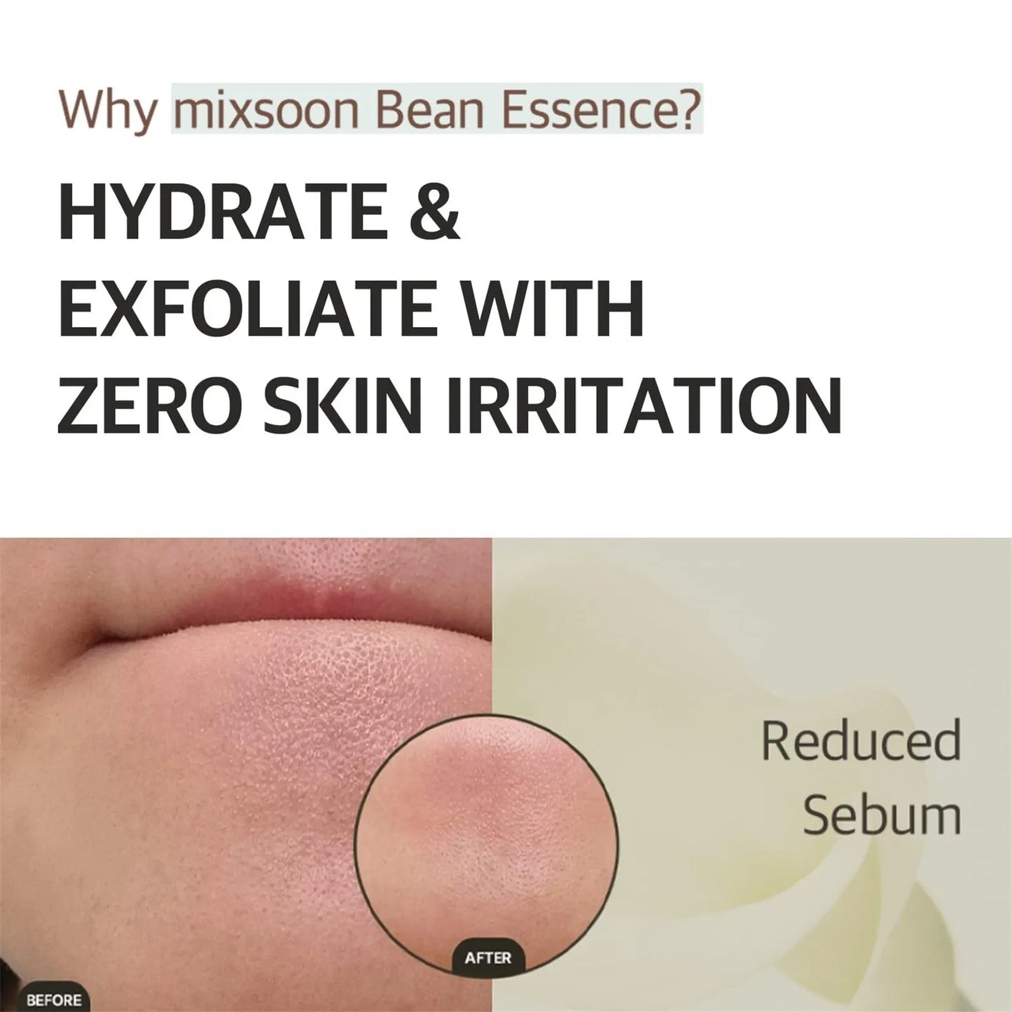 50ml Mixsoon Bean Essence – Vegan Snail Exfoliating & Hydrating Korean Skin Care for Glass Skin