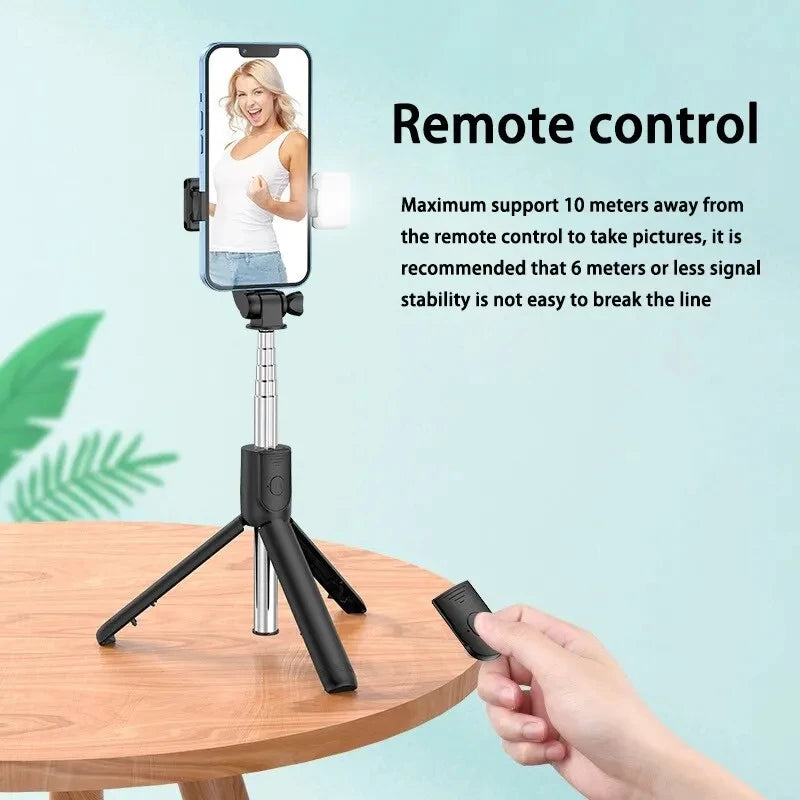 FGCLSY Monopod Remote Shutter with Fill Light — Mini Wireless Bluetooth Selfie Stick & Tripod Phone Holder for iPhone, Samsung, Xiaomi