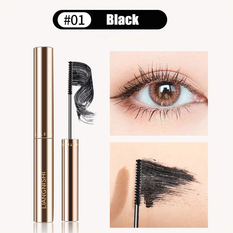 Silk Fiber Matte Mascara - Waterproof Long-Lasting Curling & Lengthening Mascara with Ultra-Fine Brush