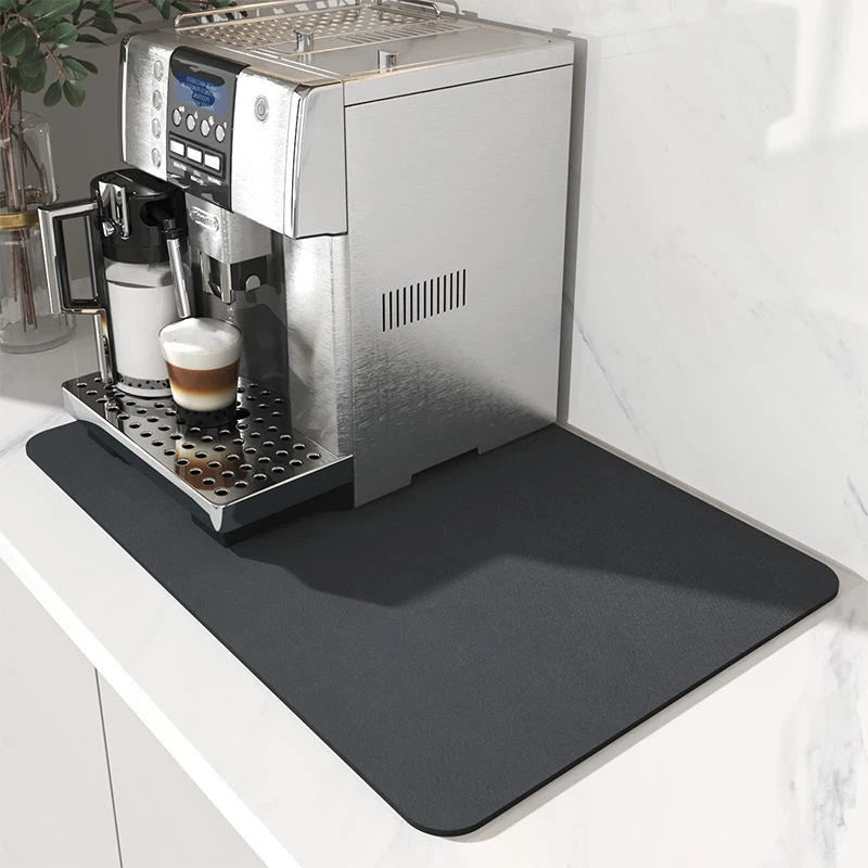 Absorbent Coffee Mats | Solid Color Tableware, Dish Drying Pad, Bottle Placemat & Kitchen Floor Rug