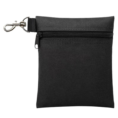 Golf Tee Pouch – Zipper Golf Ball Bag with Metal Lobster Claw Clip for Men & Women, Valuables Holder