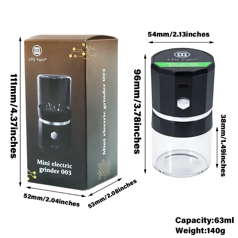 SMO Portable Electric Tobacco & Herb Grinder – Dry Grass Crusher Machine with Intelligent Touch Smoke Prevention
