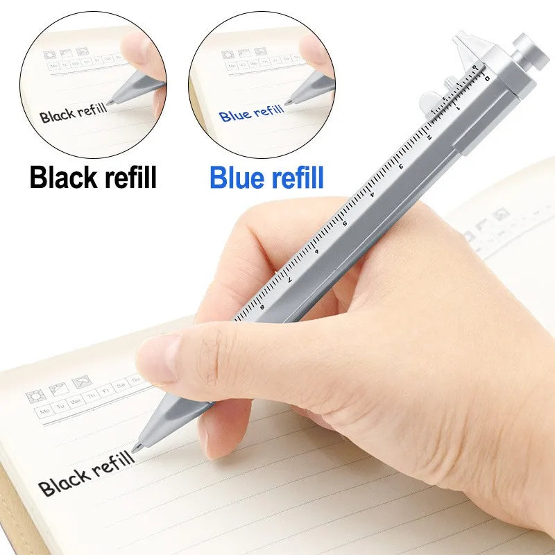 Multifunction Caliper Ballpoint Pen — 0.5mm Gel Ink Roller Pen with Vernier Caliper Design, Creative Stationery
