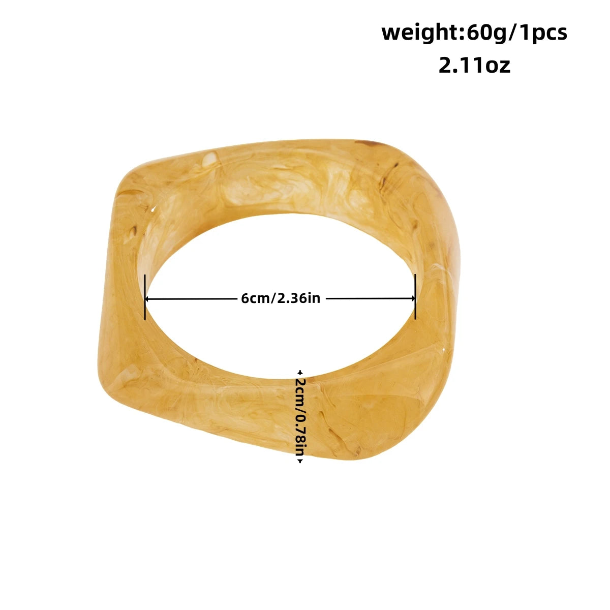 Vintage Wide Geometric Resin Beige Brown Coffee Bangles — Irregular Chunky Bracelet Jewelry Gift for Women & Girls