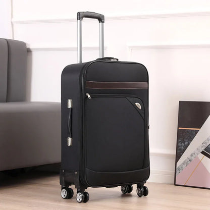 Ex Canvas Travel Suitcase – Trendy Fashionable Rolling Luggage with Combination Lock & 360° All-Direction Wheels for Business Travel