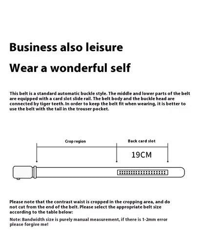 OYIFAN Men’s Genuine Leather Belt – Designer Alloy Buckle Automatic Ratchet Belt