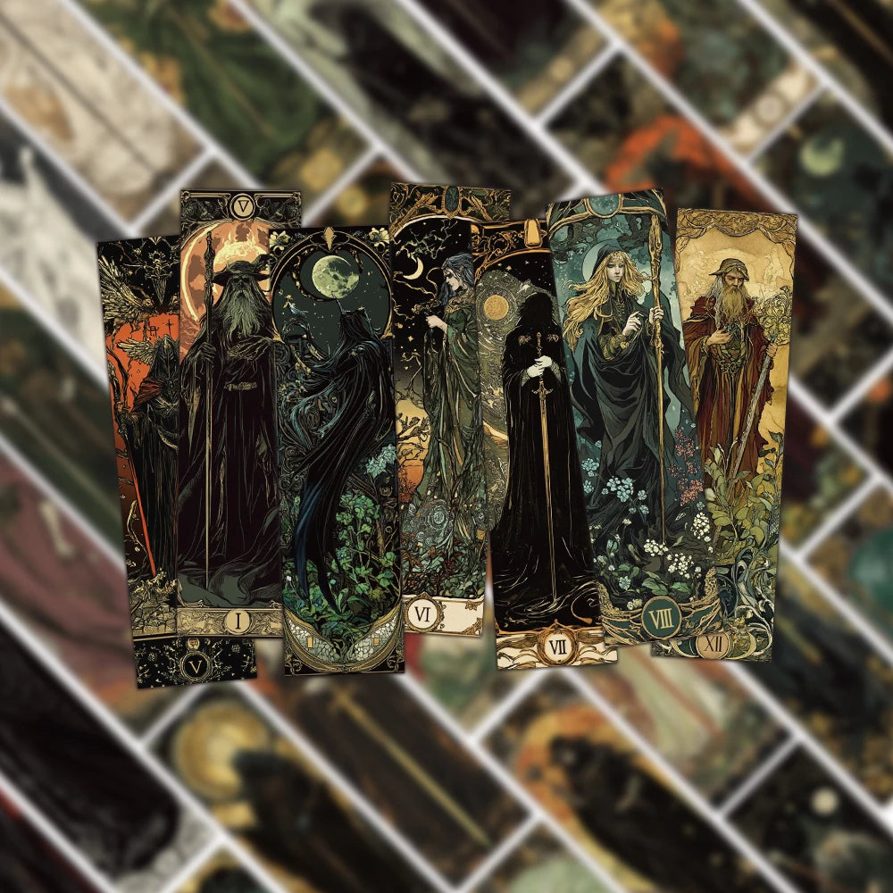 Gothic Dark Wizard Bookmarks 30/60PCS - Creative Decorative Reading Cards for Books & DIY Crafts
