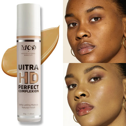 9-Shade Full Coverage Liquid Concealer & Foundation — Natural Matte Base Makeup