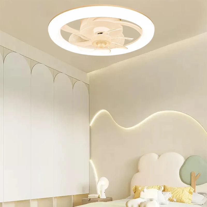 New Modern Ceiling Fan Light with Intelligent Remote Control - Ideal for Living Room, Bedroom, Restaurant - LED Fixture for Simple Home Décor