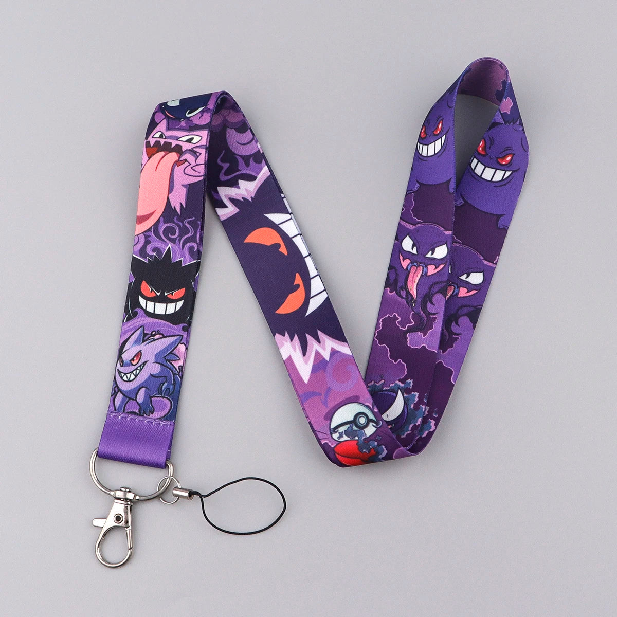 Anime Gengar Lanyard for Keys – Cartoon ID Card, Mobile Phone Strap, USB Badge Holder, DIY Keychain Gift