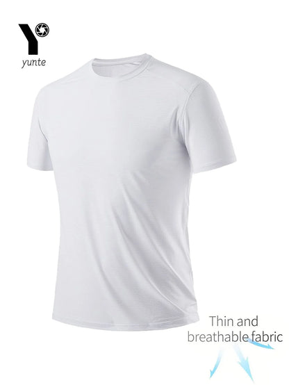 7-Pack Men's White T-Shirts - Ultra-Light Quick-Dry Breathable Gym & Fitness Tees
