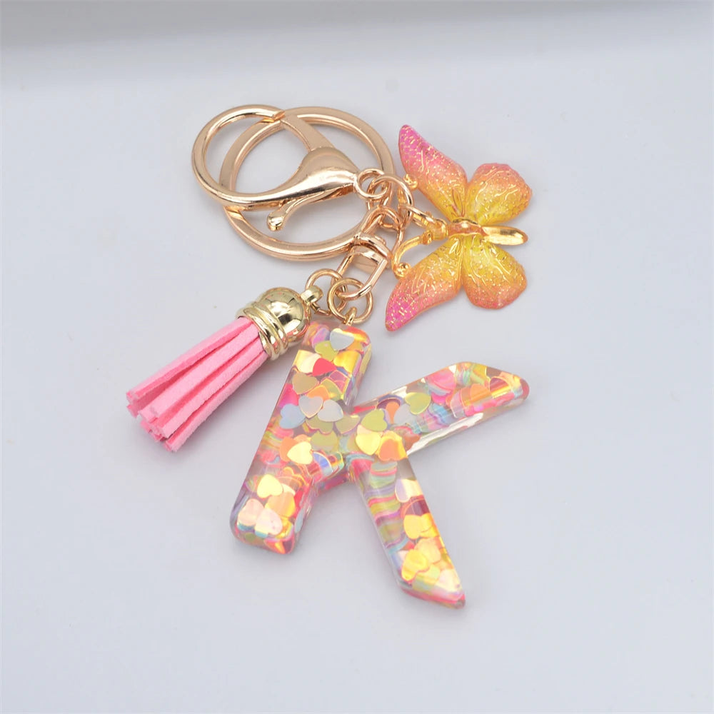 A-Z Letter Metal Keychain - Personalized Initial Car Key Ring & Name Gift