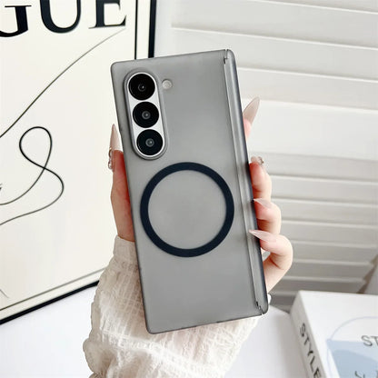 Magnetic Frosted Case for Samsung Galaxy Z Fold 7/6/5/4 with Wireless Charging & Hinge Protection