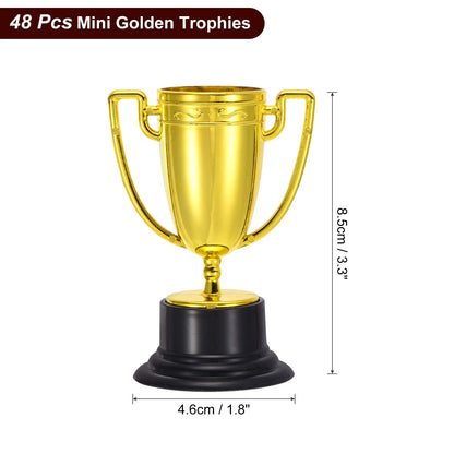 Mini Gold Trophy Cups - Plastic First-Place Winner Awards for Soccer, Sports Competitions, Parties, and Prize Giveaways (40–100 Pieces)