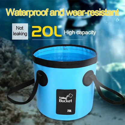 Portable Waterproof Water Bag - 12L/20L Folding Bucket Water Storage Container Carrier Bags for Fishing, Camping, Hiking