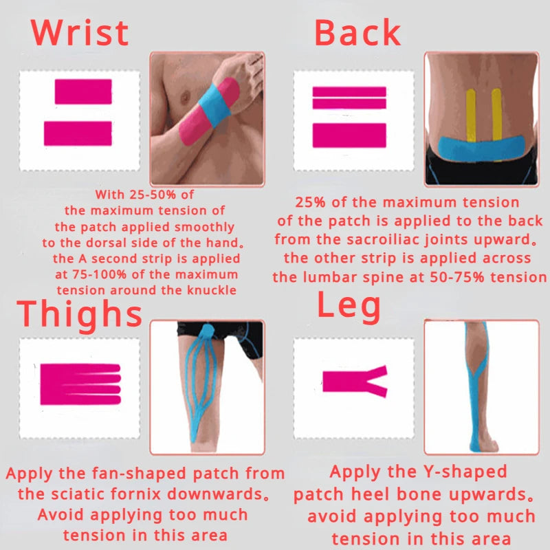Sports Tape Muscle Patch - 5cm x 5m Lift Chest Tape, Anti-Sagging Knee & Elbow Stretch Fitness Brace