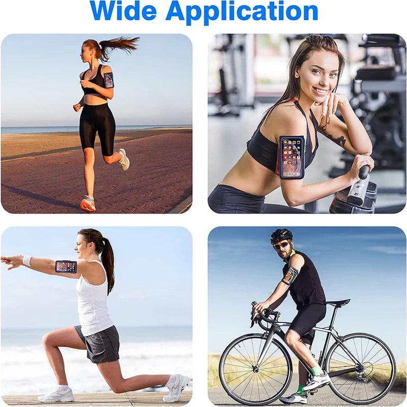HAISSKY Running Sport Armbands for iPhone 15 14 13 12 11 Pro Max, 14 Plus, Samsung S23 Ultra - Zipper Arm Bag Case for AirPods Pro 3