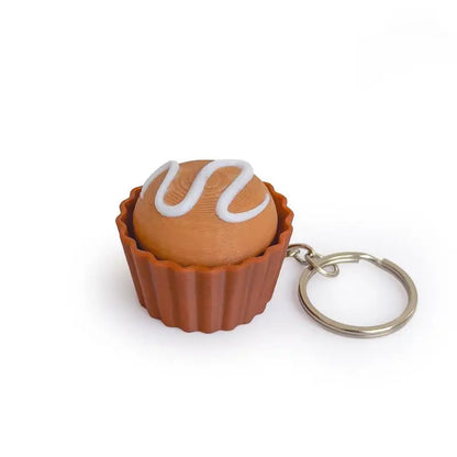 Simulation Cartoon Dessert Clicker Keychain Toy – Cute Mini Stress Relief Pendant & Party Favor for Kids and Teens, Fun Sensory Fidget Keyring Accessory