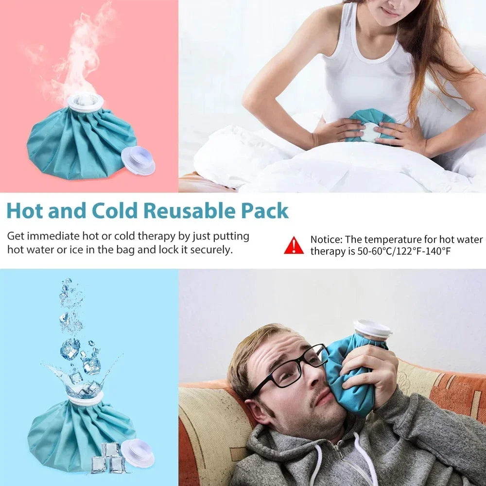 Reusable Ice Bag Packs for Injuries — Hot & Cold Therapy, Pain Relief for Knee & Leg, No-Leak Waterproof Design