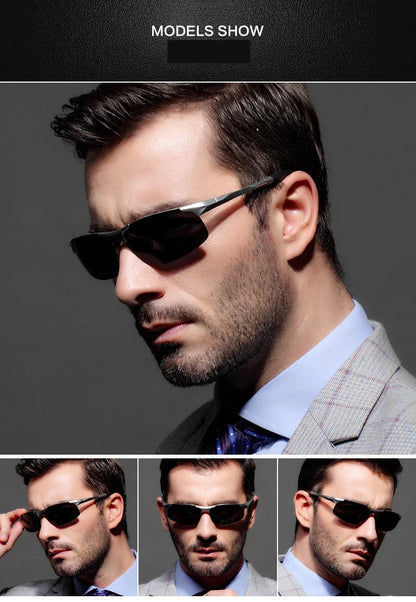 AORON Men’s Driving Sunglasses — Polarized UV400 Anti-Glare Retro Sport Glasses with Aluminum Magnesium Frame