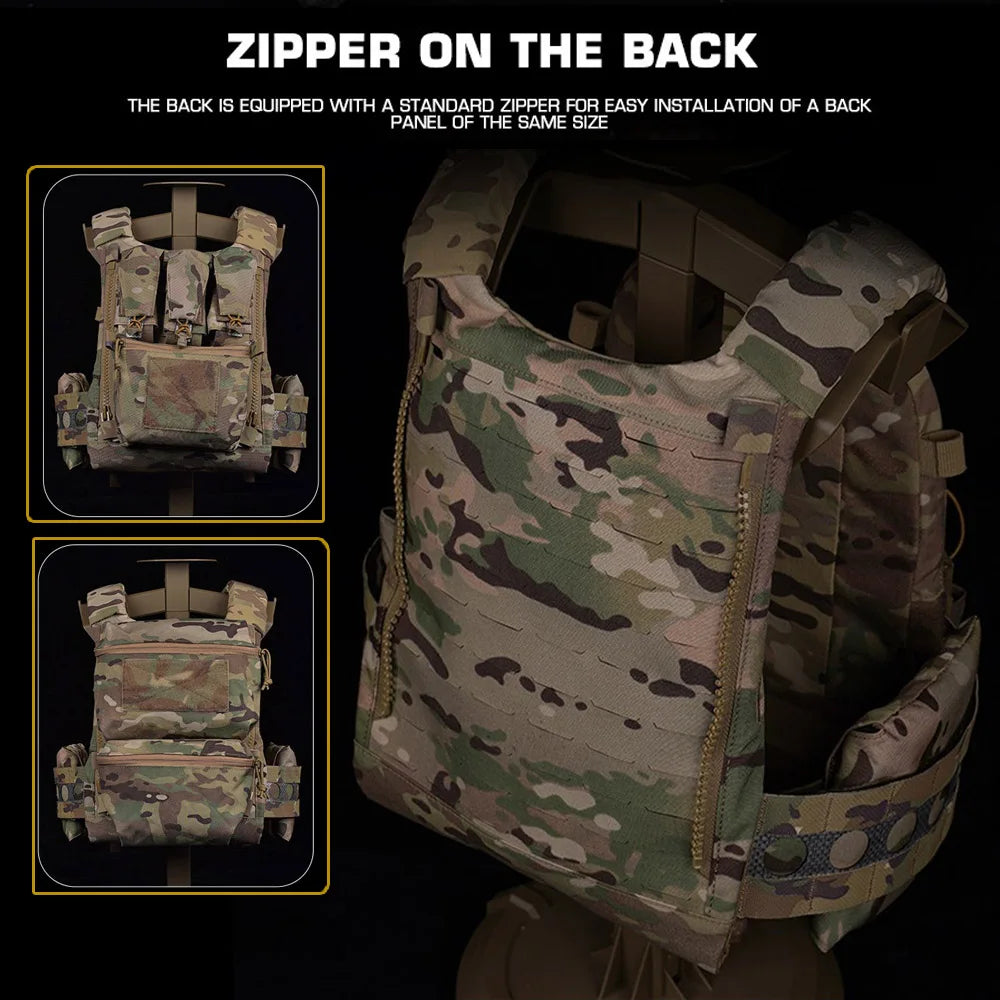 Tactical Vest Ferro Plate Carrier V5 – Military Hunting Airsoft Body Armor with Portable MOLLE System & Triple Magazine Pouch