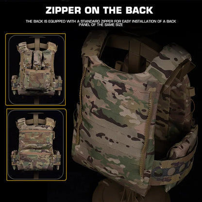Tactical Vest Ferro Plate Carrier V5 – Military Hunting Airsoft Body Armor with Portable MOLLE System & Triple Magazine Pouch