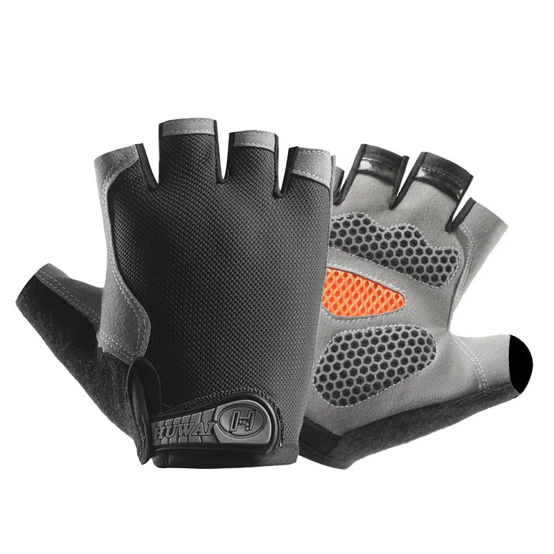 Breathable Fingerless Cycling Gloves - Anti-Slip Half-Finger Fitness, Gym & Fishing Gloves for Men & Women