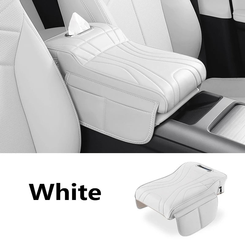 Car Armrest Height Increase Pad with Storage Bag – Leather Center Console Cover for Jaecoo J7, Jetour T2 & Haval H9 (2024–2025)