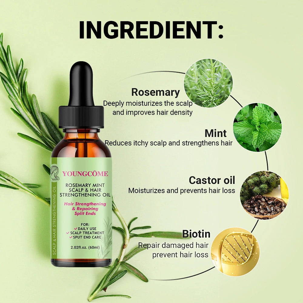 ARosemary Mint Organic Hair Oil – Prevents Dryness, Strengthens & Hydrates Hair