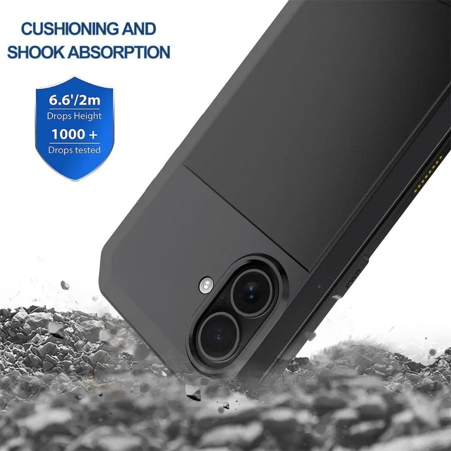 Heavy Tank Doom Hard Metal Phone Case – Shockproof Armor Cover with Gorilla Glass for iPhone 16/15/14/13/12/11 Pro Max/XR/XS/8/7 Plus