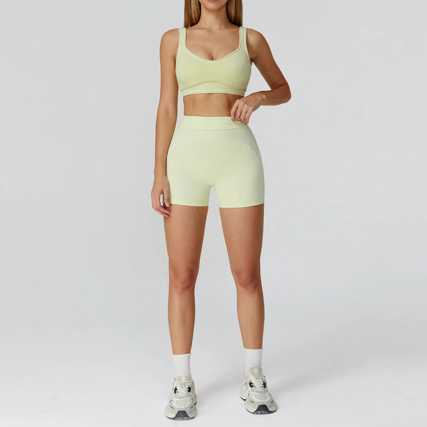 Women’s 2-Piece Fitness Yoga Set, Gym Running Tracksuit, Push-Up Sportswear Leggings, Athletic Workout Outfit