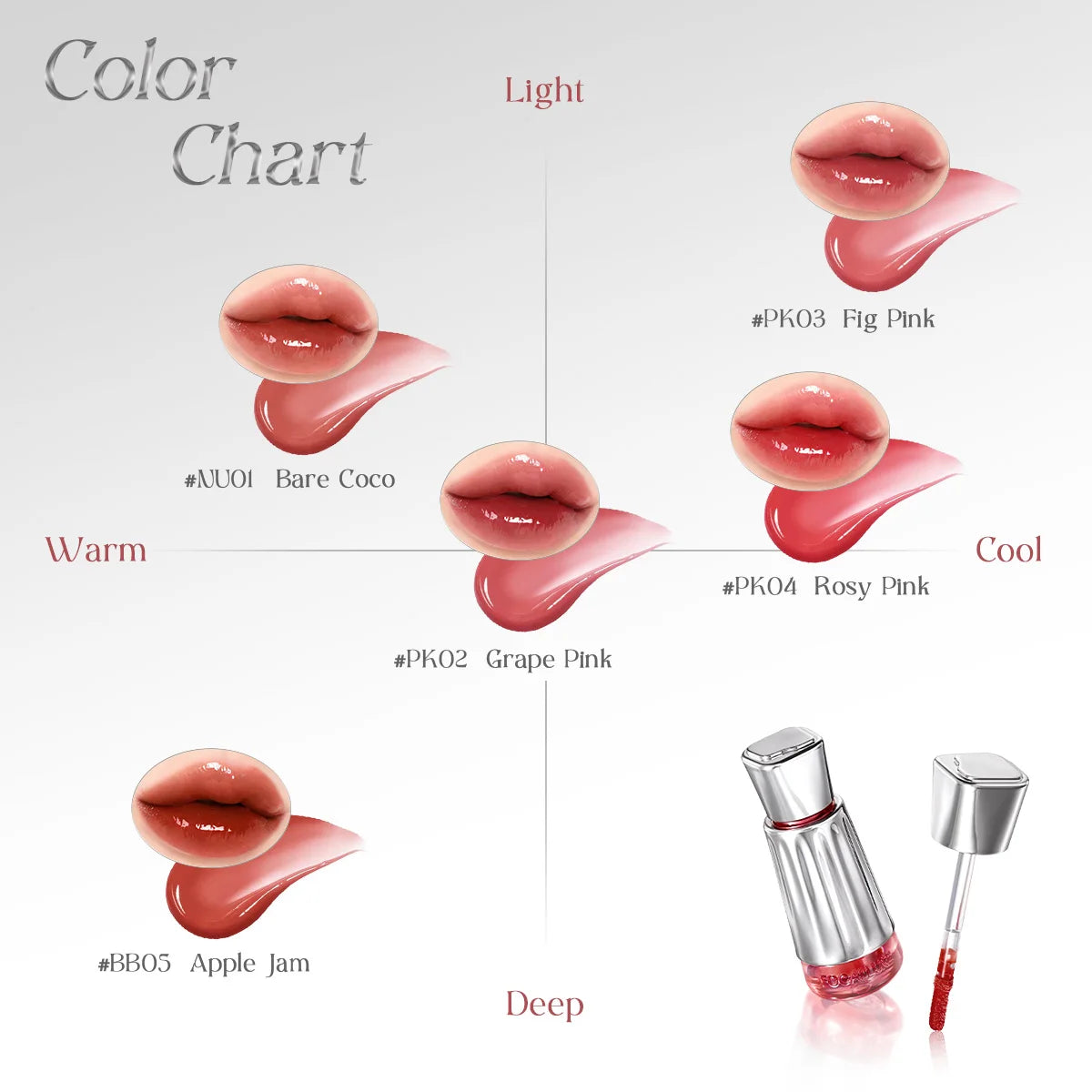 FOCALLURE 3D Mirror Lip Gloss – Lightweight, Non-Sticky, Long-Lasting & Moisturizing Lip Plumper Liquid Lipstick