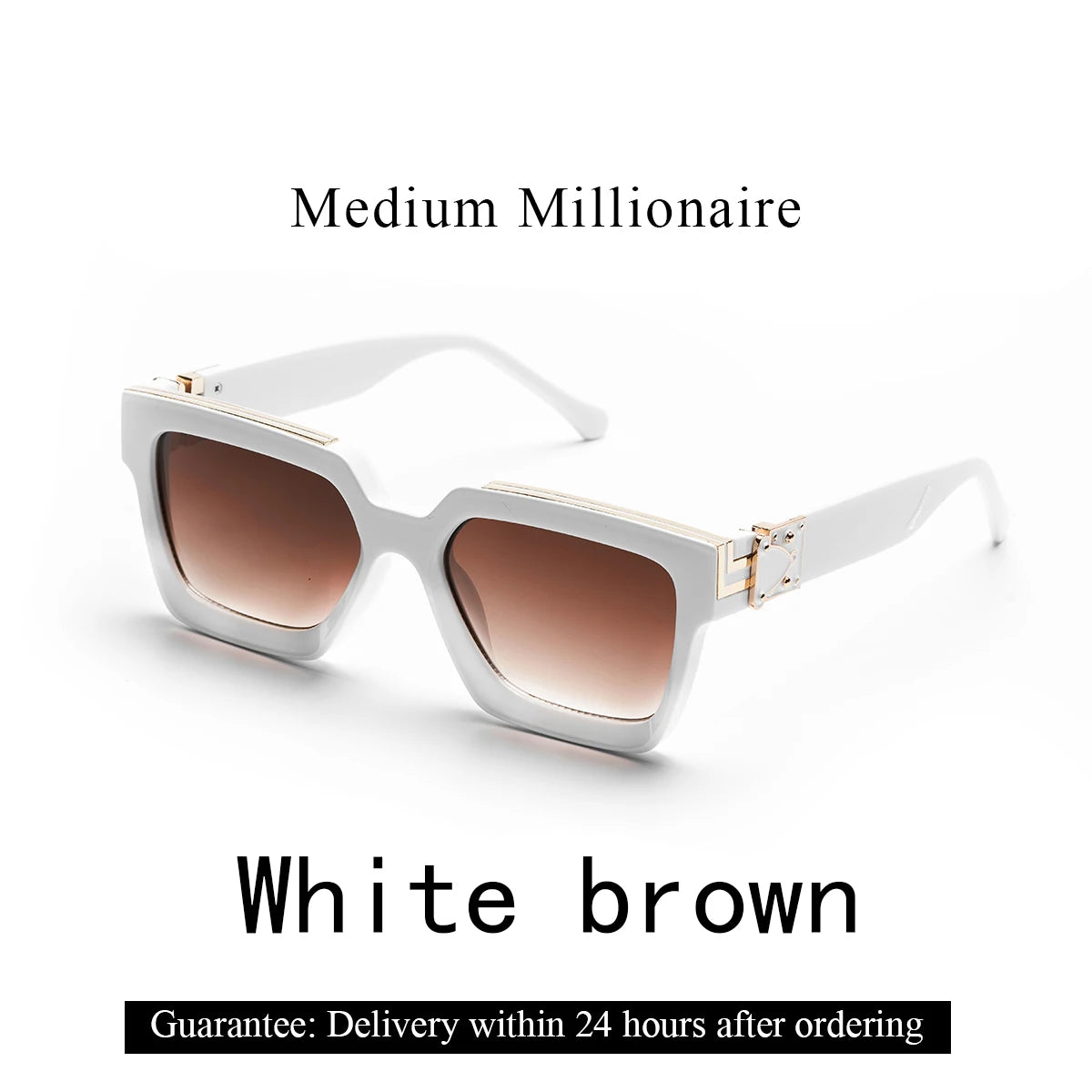 Ruiao Retro Black Millionaire Sunglasses – Luxury Square Designer Shades for Men & Women (2024)