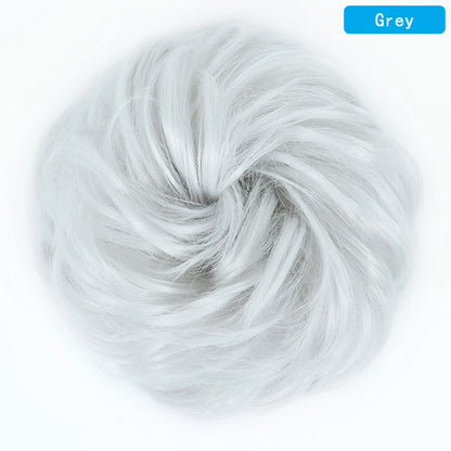AZQUEEN Messy Bun Hair Extension – Synthetic Curly Wave Chignon Scrunchie, Elastic Band Updo Hairpiece for Women