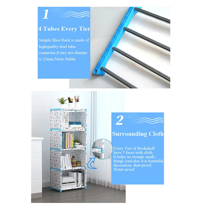 Modern Wall-Mounted Bookshelf with Gold Bookends – Decorative Bookcase for Living Room, Library & Home Office