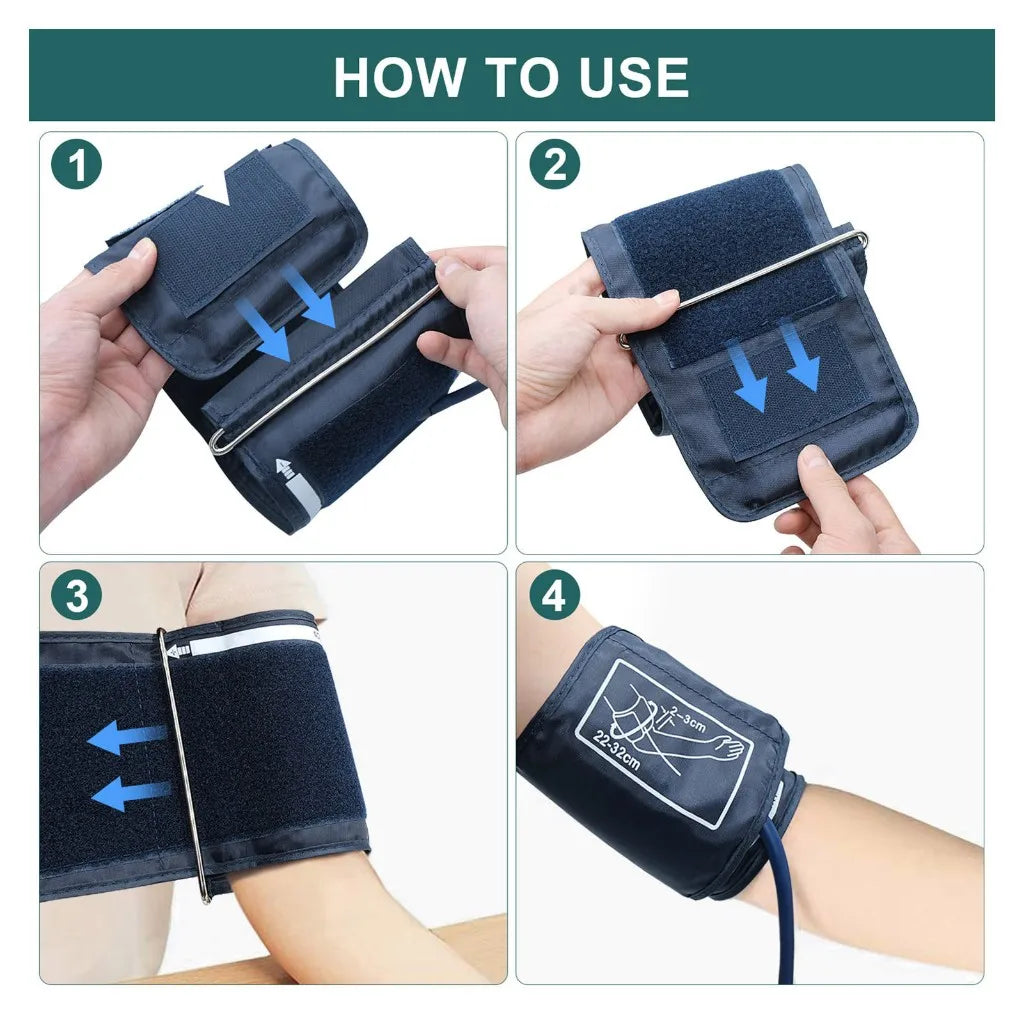 Automatic Tonometer Arm Blood Pressure Monitor – Digital BP Equipment with LED Display and Pressure Sensor Cuff