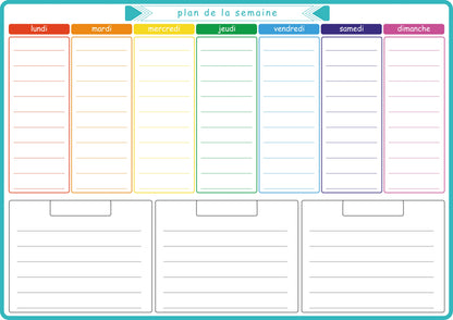 A3 Dry Erase Whiteboard Fridge Calendar – Weekly & Monthly Planner in Spanish, French, English