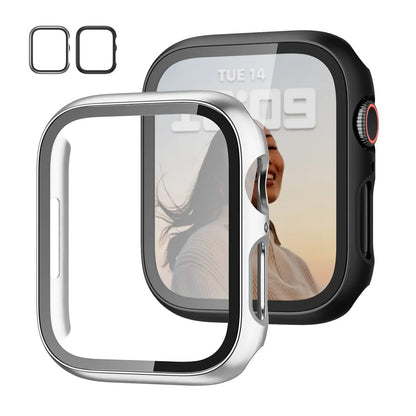 Tempered Glass Screen Protector Case for Apple Watch - Series 8 7 6 SE 5 4 3 Protective Cover Accessories 41mm 40mm 44mm 45mm 42mm
