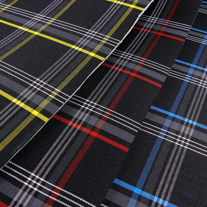 JDM Plaid Car Seat Cover Fabric - 1 × 1.5M Vintage Classic Interior Upholstery Cloth