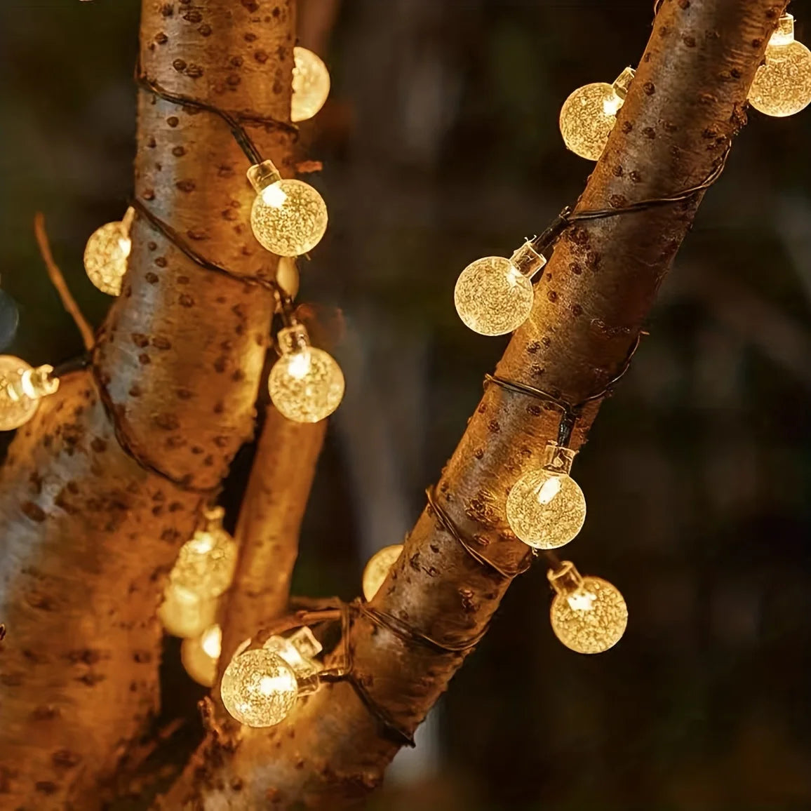 64FT Crystal Globe Solar String Lights: 1 Pack with 100 LED, 8 Lighting Modes - IP65 Solar Outdoor Lights for Halloween, Christmas Party